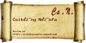Csikány Násfa névjegykártya